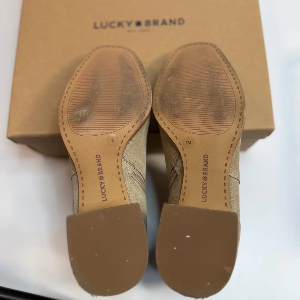 Lucky Brand Lilye suede bootie- size 7-  great condition - original box